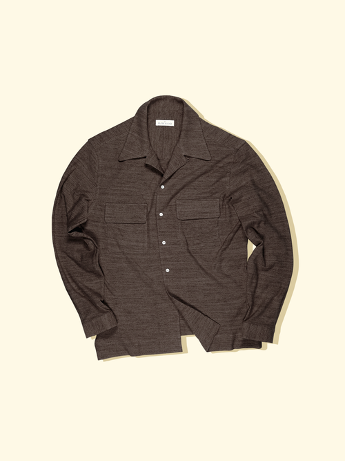 Cuban Long Sleeve Jersey Shirt - Brown Marble — The Anthology